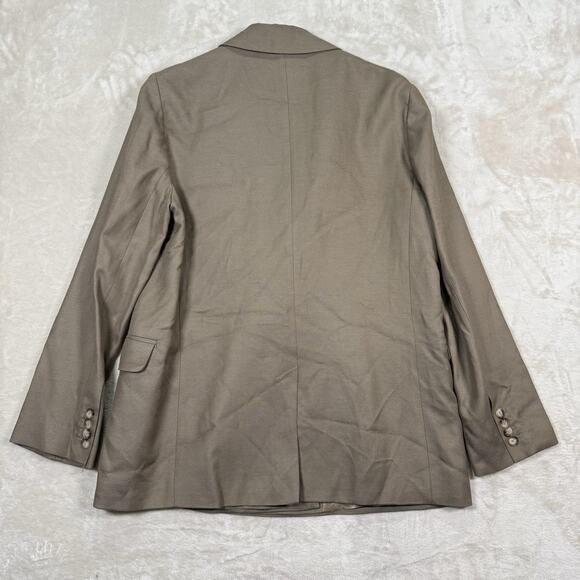 JOSEPH Jaden Twill Blazer Jacket FR42 US Large Lined Double-Breasted Beige - Picture 4 of 10